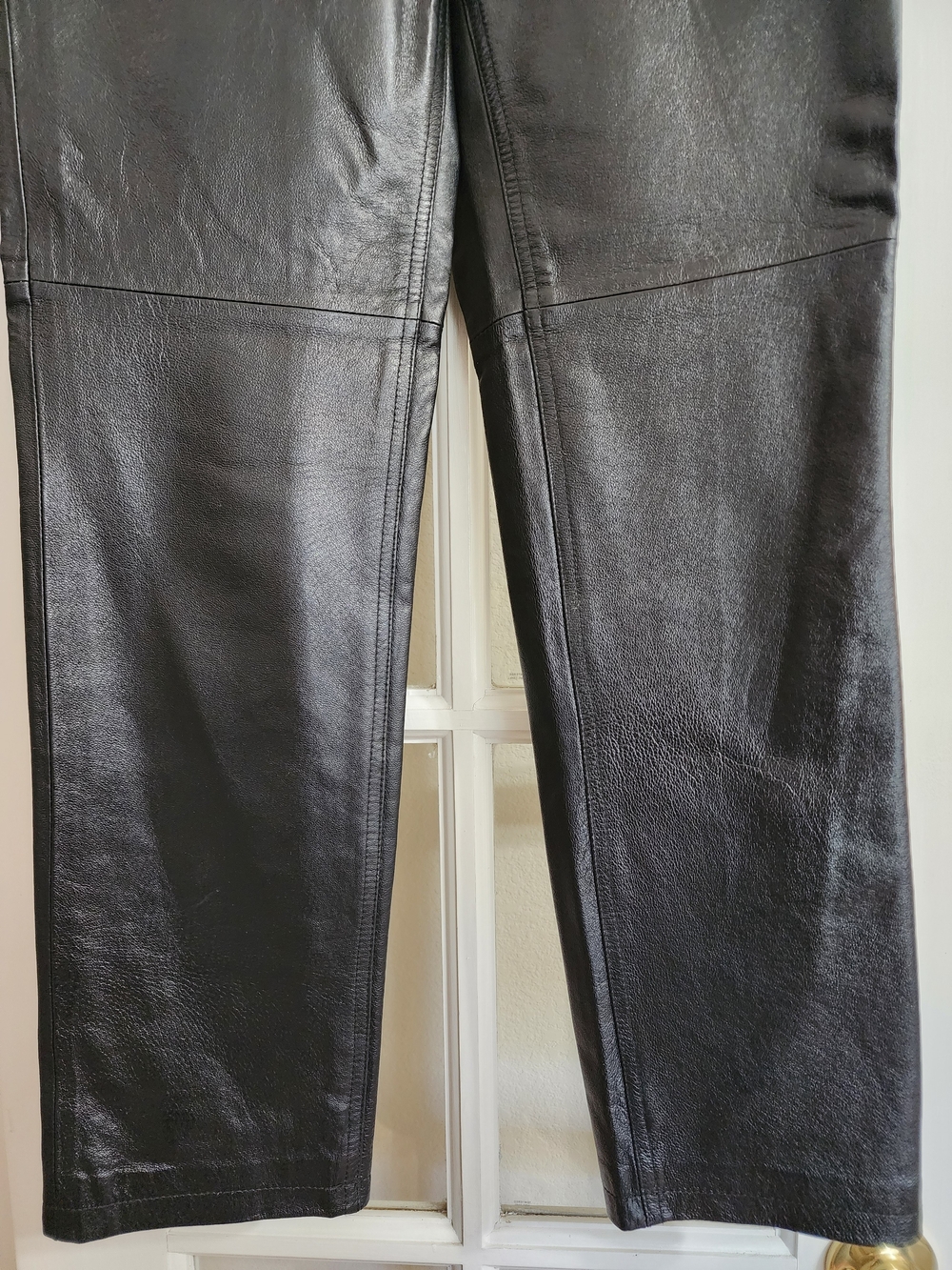 Newport News Jeanology Vintage Y2K Leather Pants Black 2P E6278 - Picture 7 of 13
